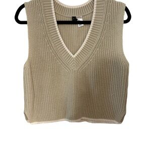 Divided Beige Knit Sleeveless Top